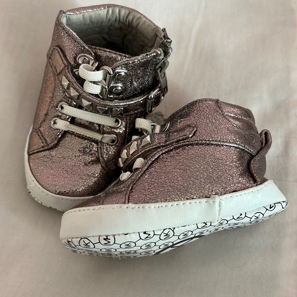 Michael Kors baby sneakers soft bottom size 3 metallic